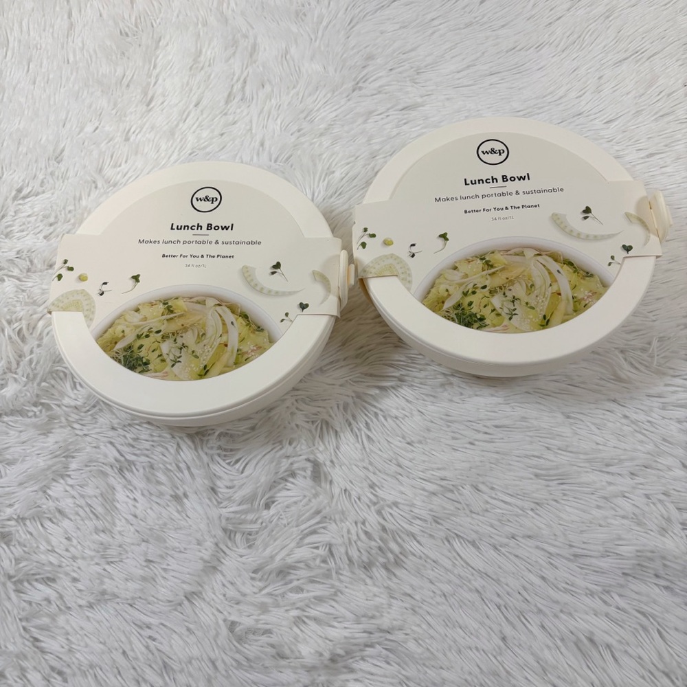 Set‎ of 2 W&P Lunch Bowls cream FBA Free Microwave safe